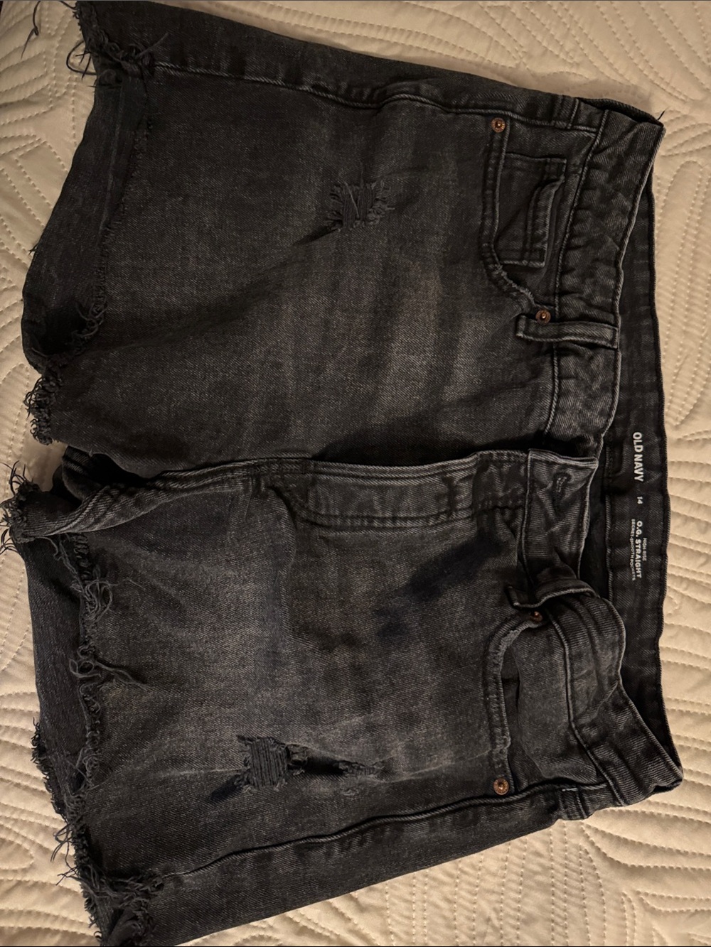 Old Navy Black Distressed Denim Shorts